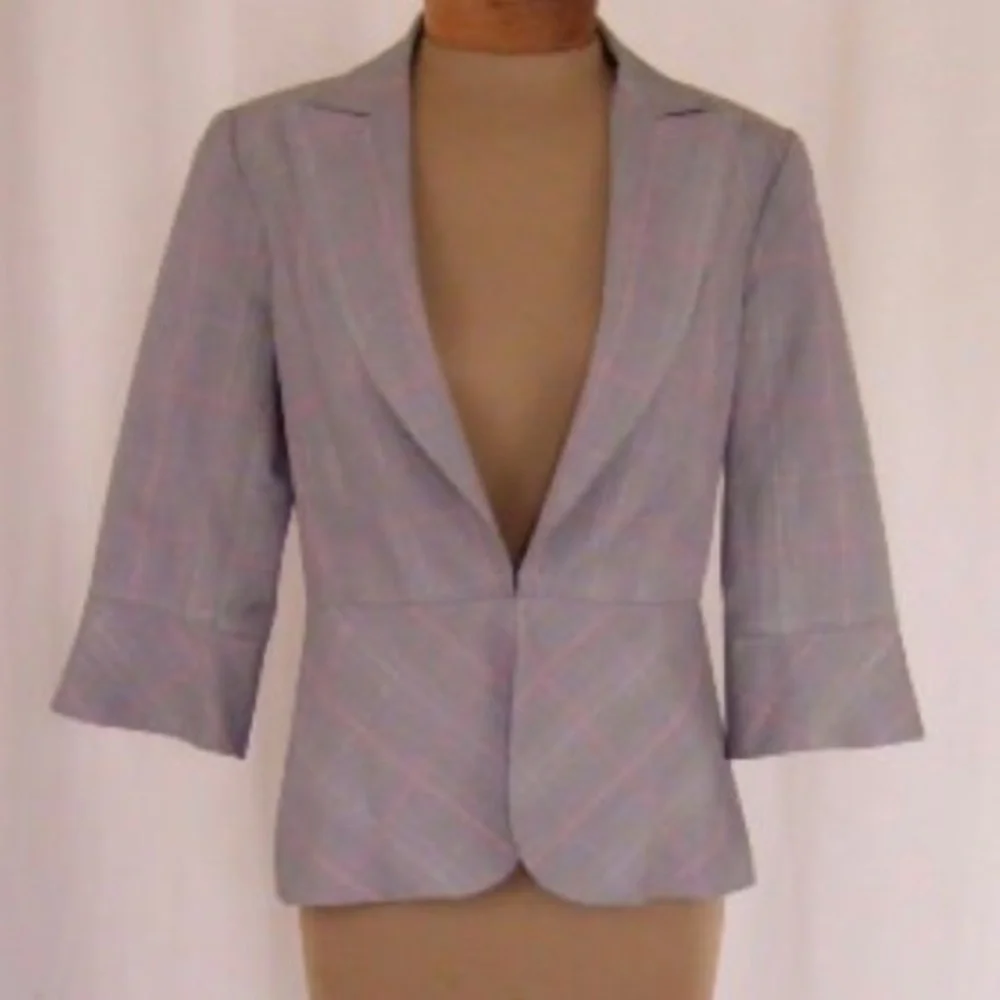 Trina Turk Plaid Peplum Jacket